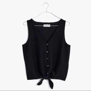 Madewell Texture and Thread Button Front Tie Tank